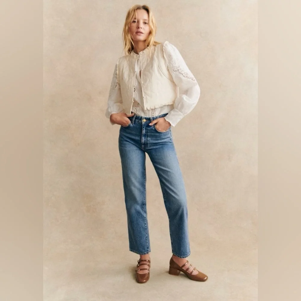 NWT! Sezane L’Iconique Droit Trousers in Denim Size 38/6 - Picture 4 of 10